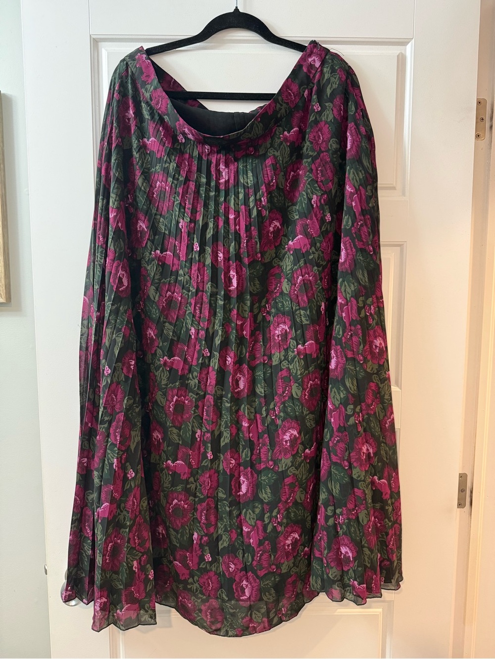 Joe Fresh Black Maxi Skirt with Pink Floral Pattern